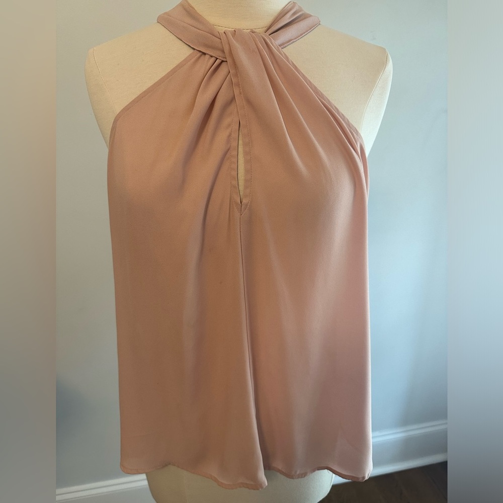 Lush - blush color, tank with adorable neckline.